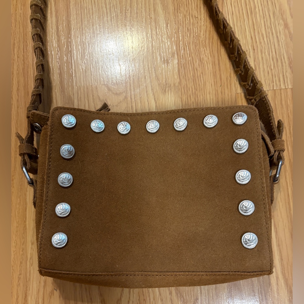 Zara Trafaluc tan leather crossbody bag